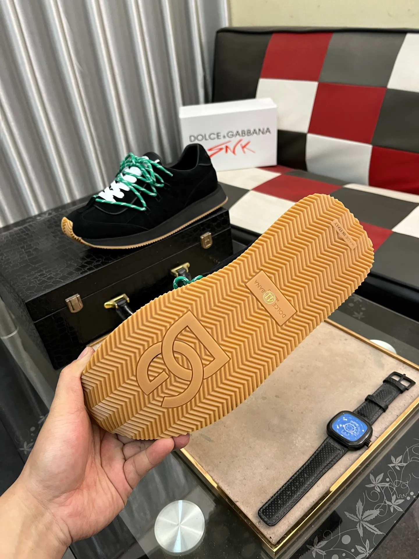 Men's Men's Shoes💰480⌚️⌚️Dolce&Gabbana••DG✔️High-end men's sports•casual shoes. Original goods from top counters. Original imported cowhide, multi-material splicing design ➕Imported cowhide lining, cowhide feet ➕Original TPR elastic outsole.  Size: 38-46